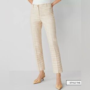 Ann Taylor Petite Relaxed Cotton Crop Pant in Plaid